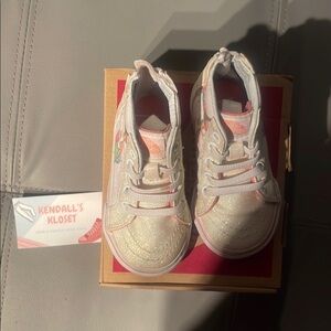 Glitter Kids Shoes - White and Pink